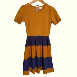 LuLaRoe “Amelia” Color Block Skater Dress NWOT